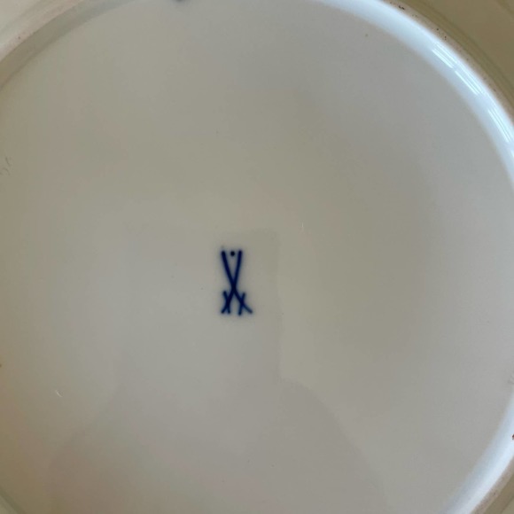 Vintage Meissen dessert plate rare golden Pink and Gold - Picture 11 of 11